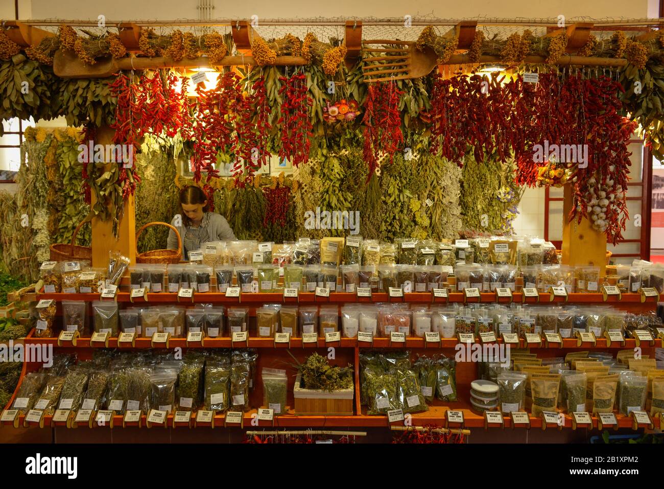 Marktstand, Wochenmarkt, Markthalle ´Mercado dos Lavradores´, Funchal, Madeira, Portugal Stock Photo