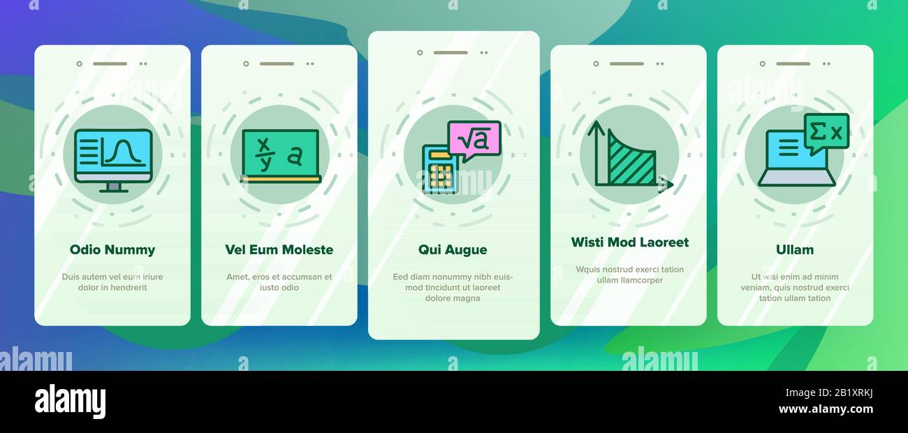 Math Science Education Onboarding Icons Set Vector Stock Vector Image ...