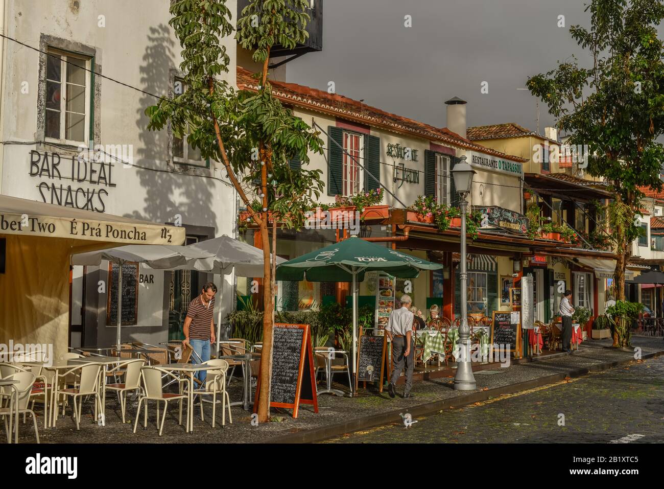 Restaurant, Rua D. Carlos I, Altstadt, Funchal, Madeira, Portugal Stock Photo