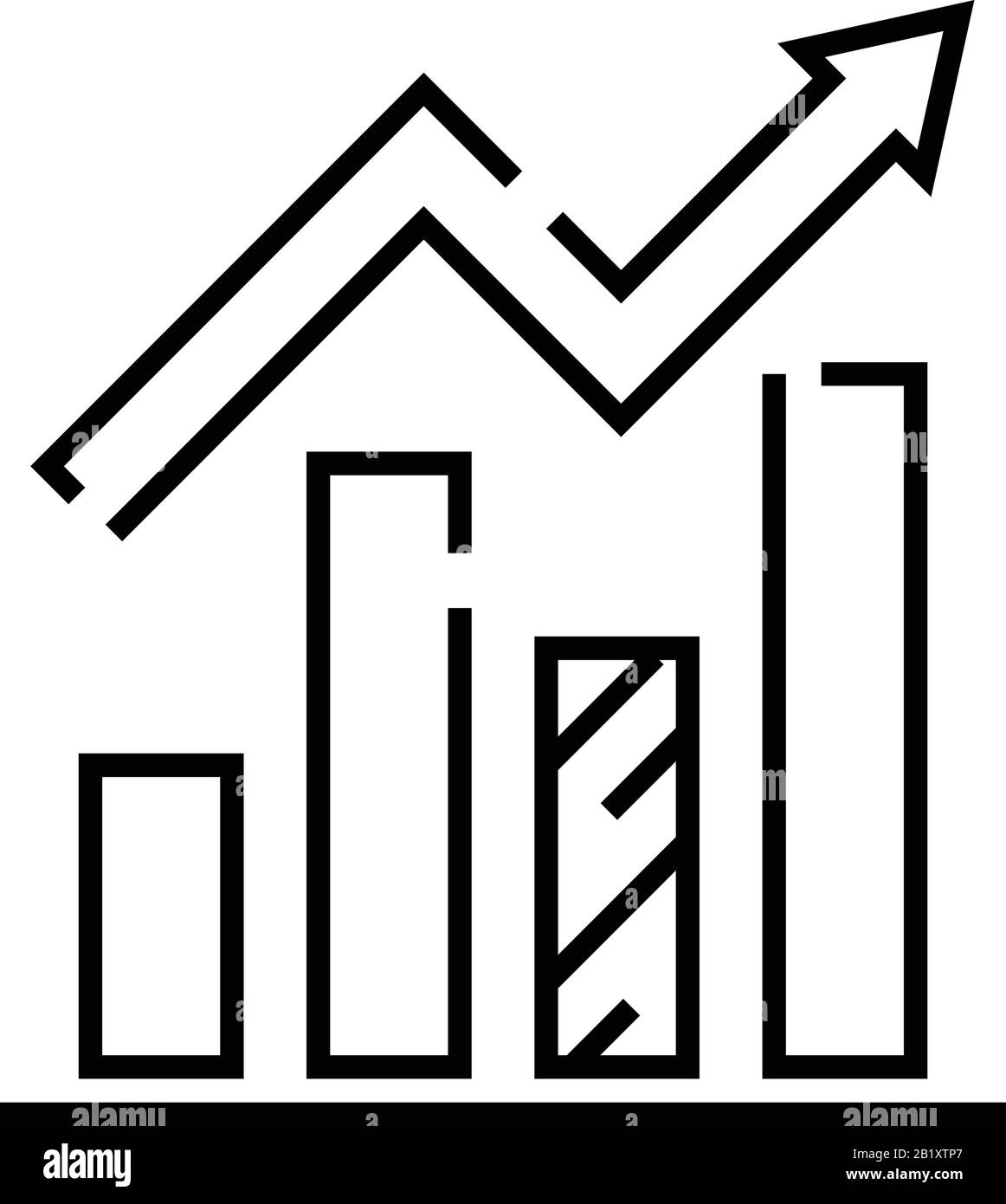 Marketing chart line icon, concept sign, outline vector illustration ...