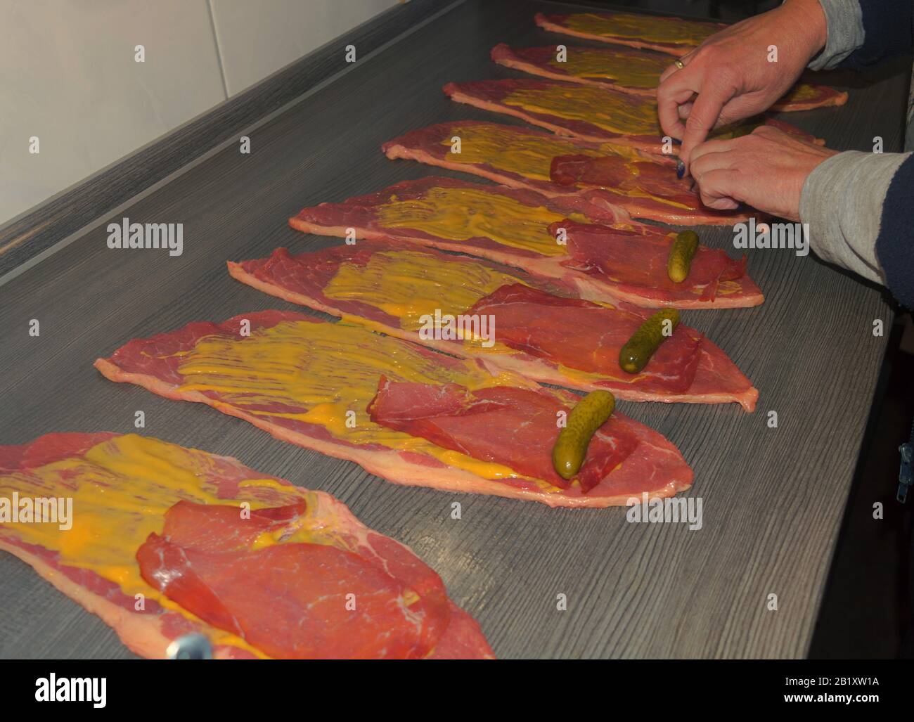 Beef roulade raw meat recipe hi-res stock photography and images - Alamy