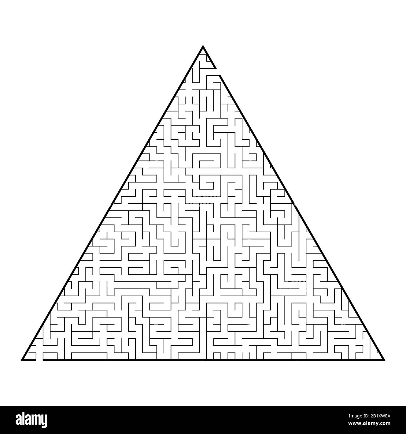 Difficult triangular labyrinth. Game for kids and adults. Puzzle for  children. One entrance, one exit. Labyrinth conundrum. Flat vector  illustration i Stock Vector Image & Art - Alamy