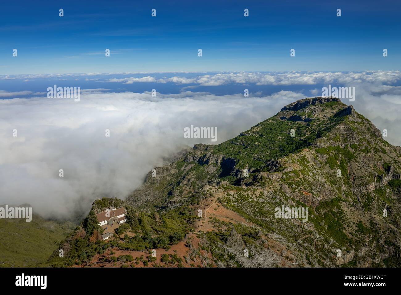 Berglandschaft am Pico Ruivo, Zentralgebirge, Madeira, Portugal Stock Photo