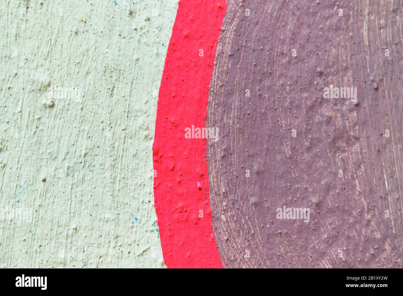 Abstract texture plaster white and purple and red lines. Close up. Stock Photo
