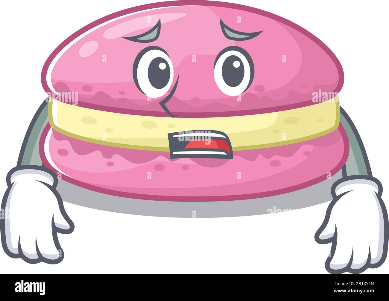 A picture of strawberry macarons having an afraid face Stock Vector ...