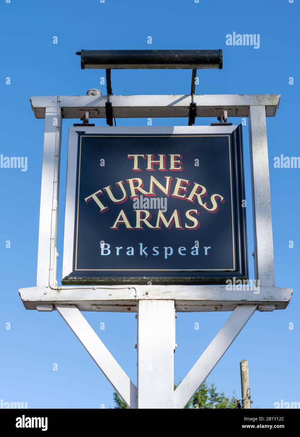 Hanging pub sign at Ye Old Turner's Arms public house, West End Road