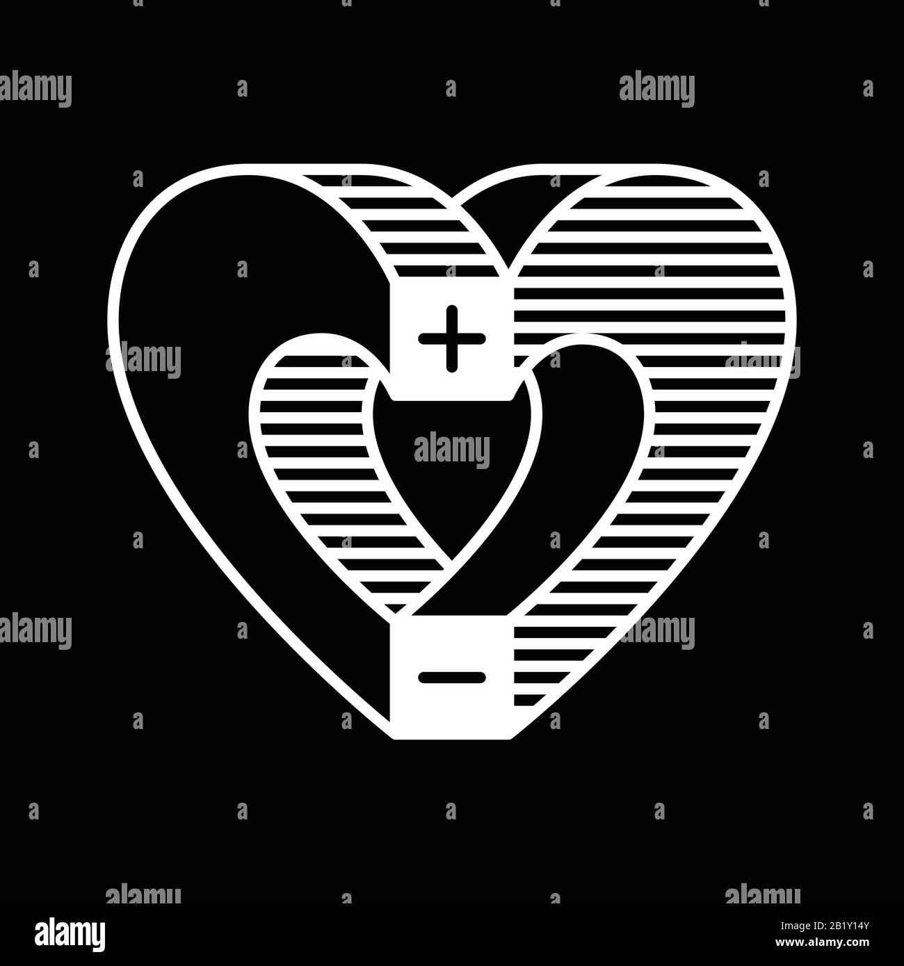 Heart created from two magnets. Stock Vector