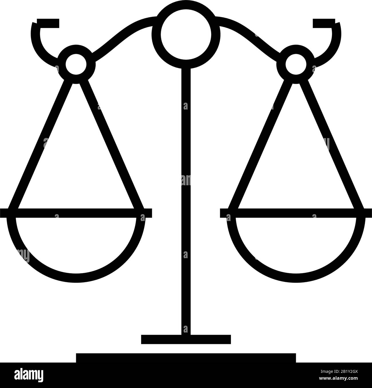 Life balance line icon, concept sign, outline vector illustration