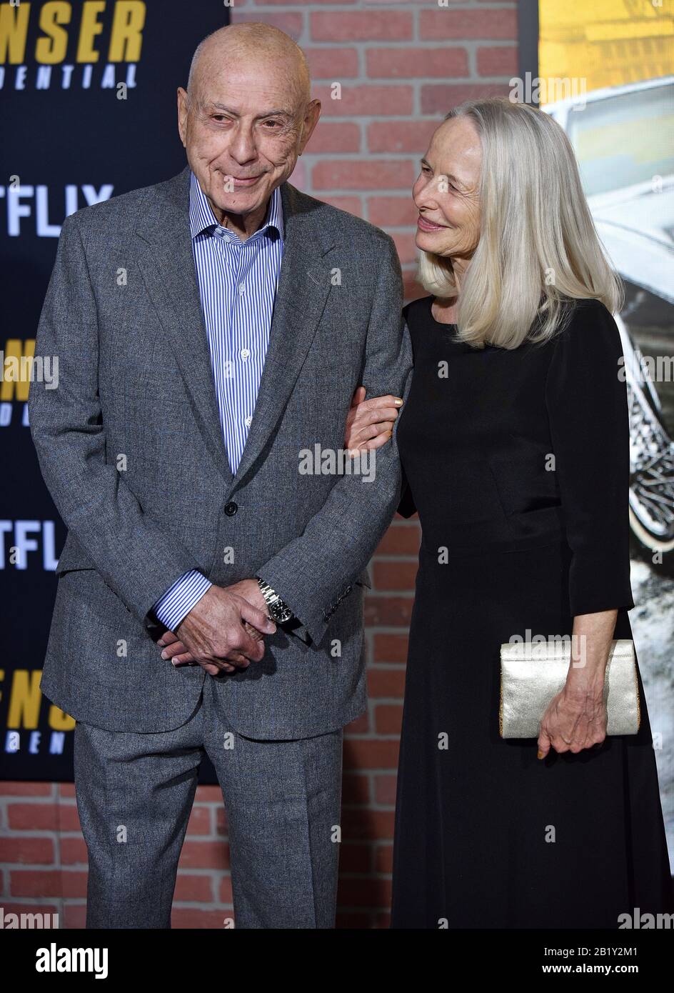 Los Angeles, United States. 28th Feb, 2020. Alan Arkin (L) and his wife Suzanne Newlander Arkin arrive for the world premiere screening of 'Spenser Confidential' at the Regency Village Theatre in Los Angeles, California on Thursday, February 27, 2020. Photo by Chris Chew/UPI Credit: UPI/Alamy Live News Stock Photo