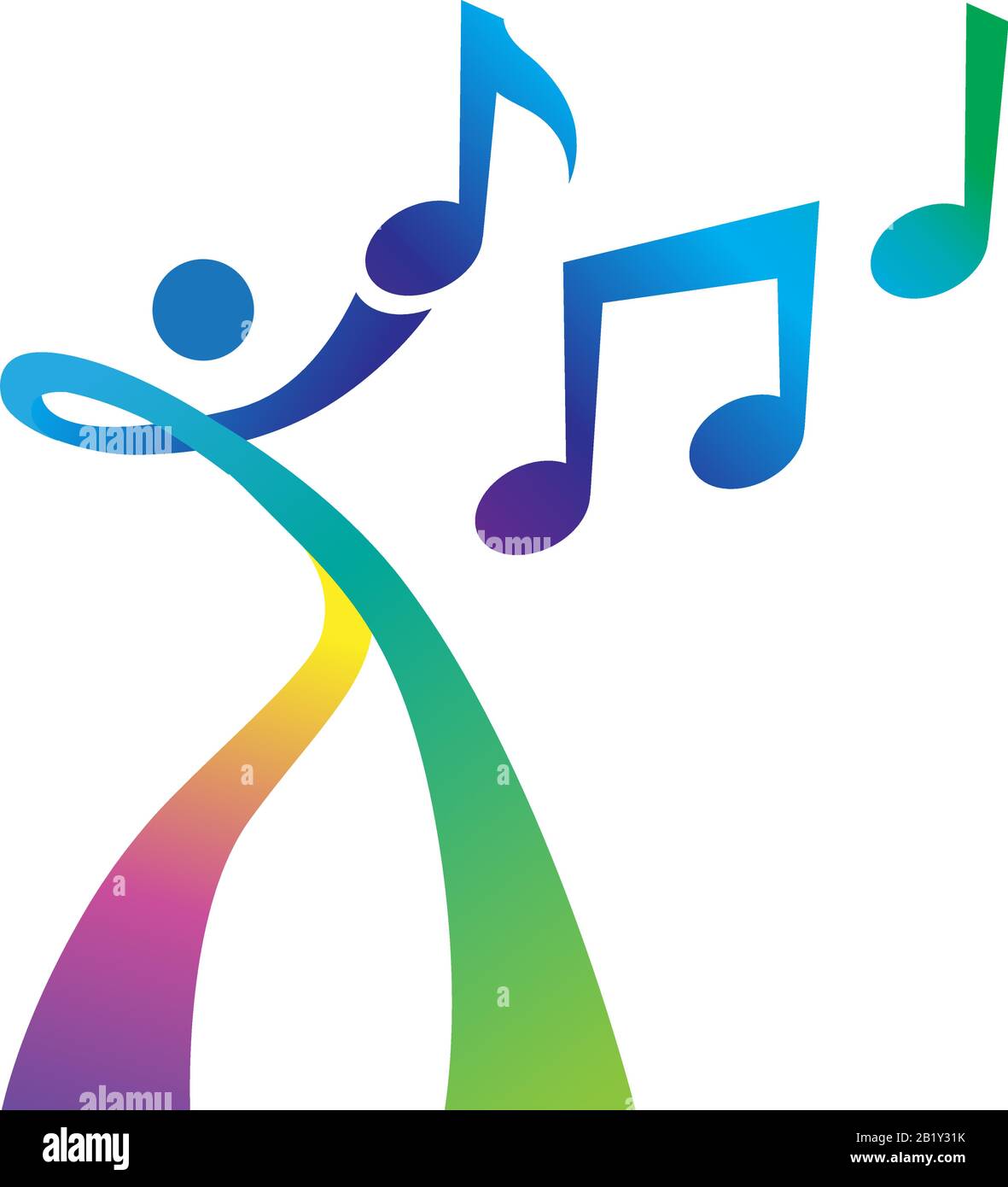 musical notes and abstract human figure Stock Vector Image & Art Alamy