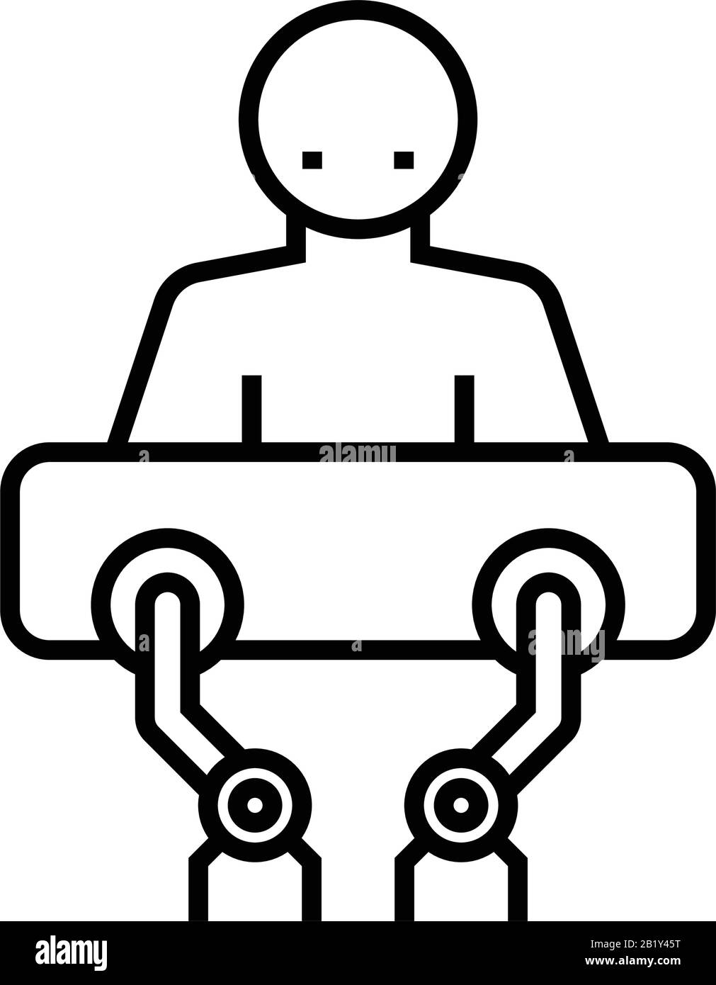 Mechanisation line icon, concept sign, outline vector illustration ...