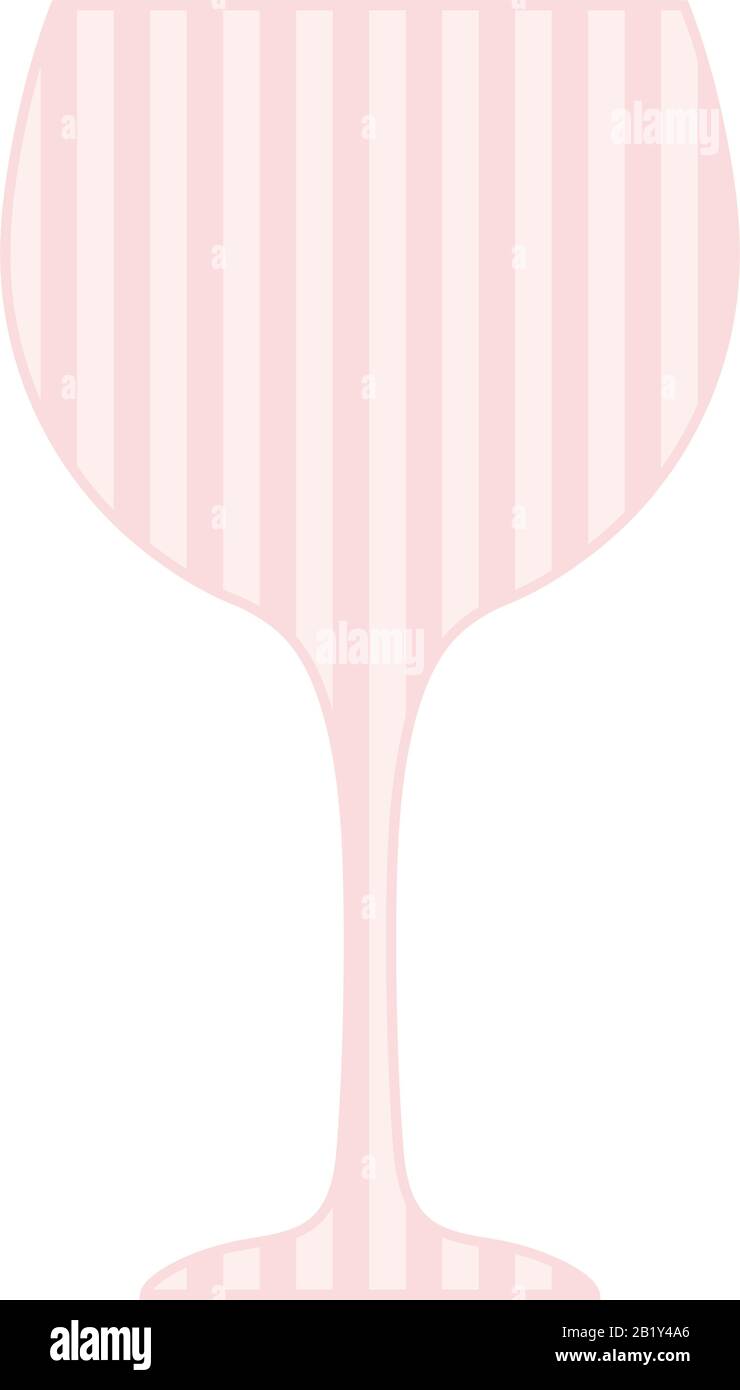 stripes inside wine glass shape. vector graphic design element Stock Vector