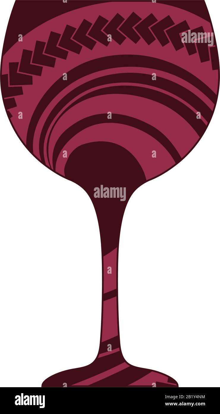 abstract pattern inside red wine glass Stock Vector
