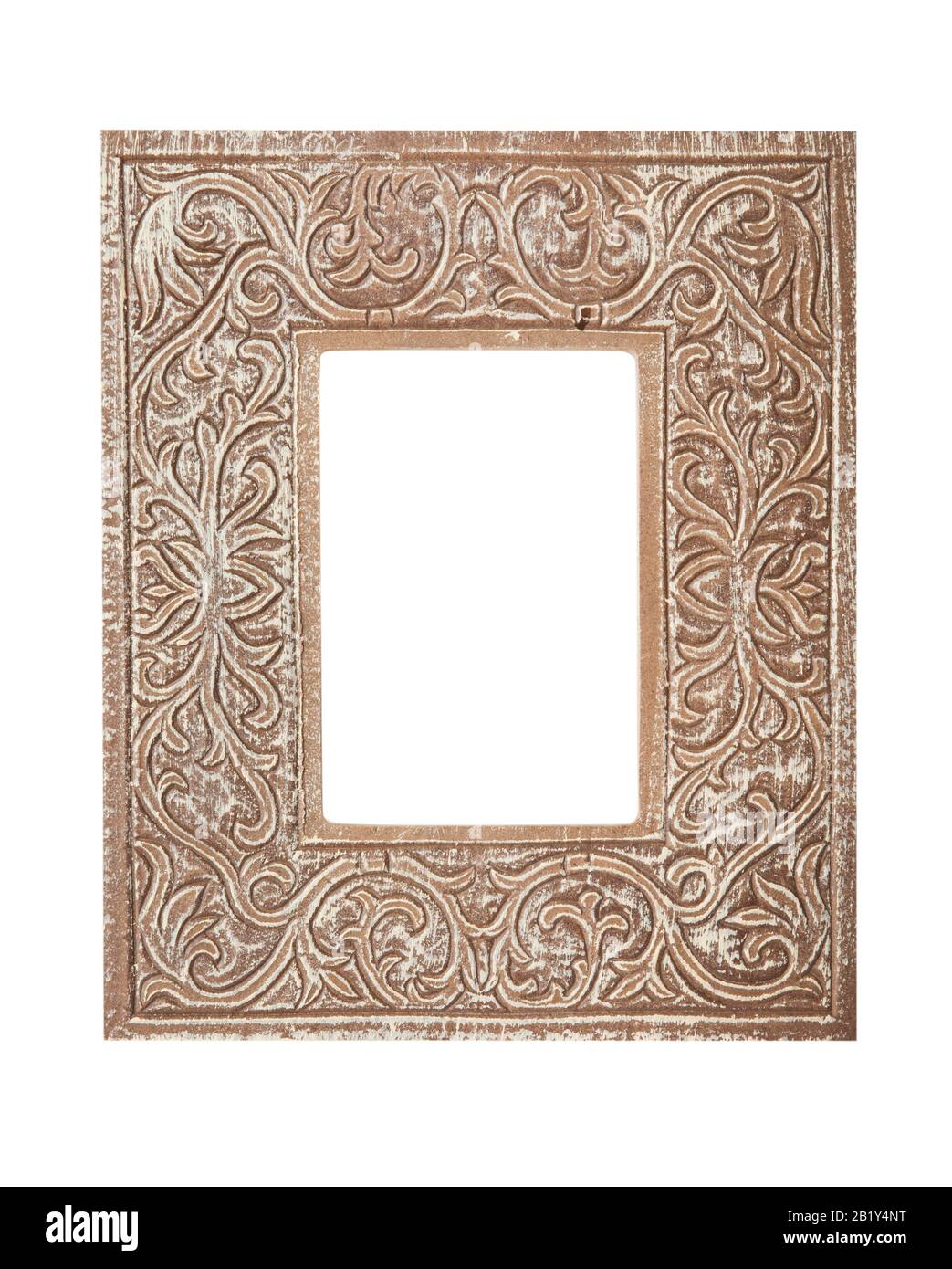 rustic frame on white background Stock Photo - Alamy