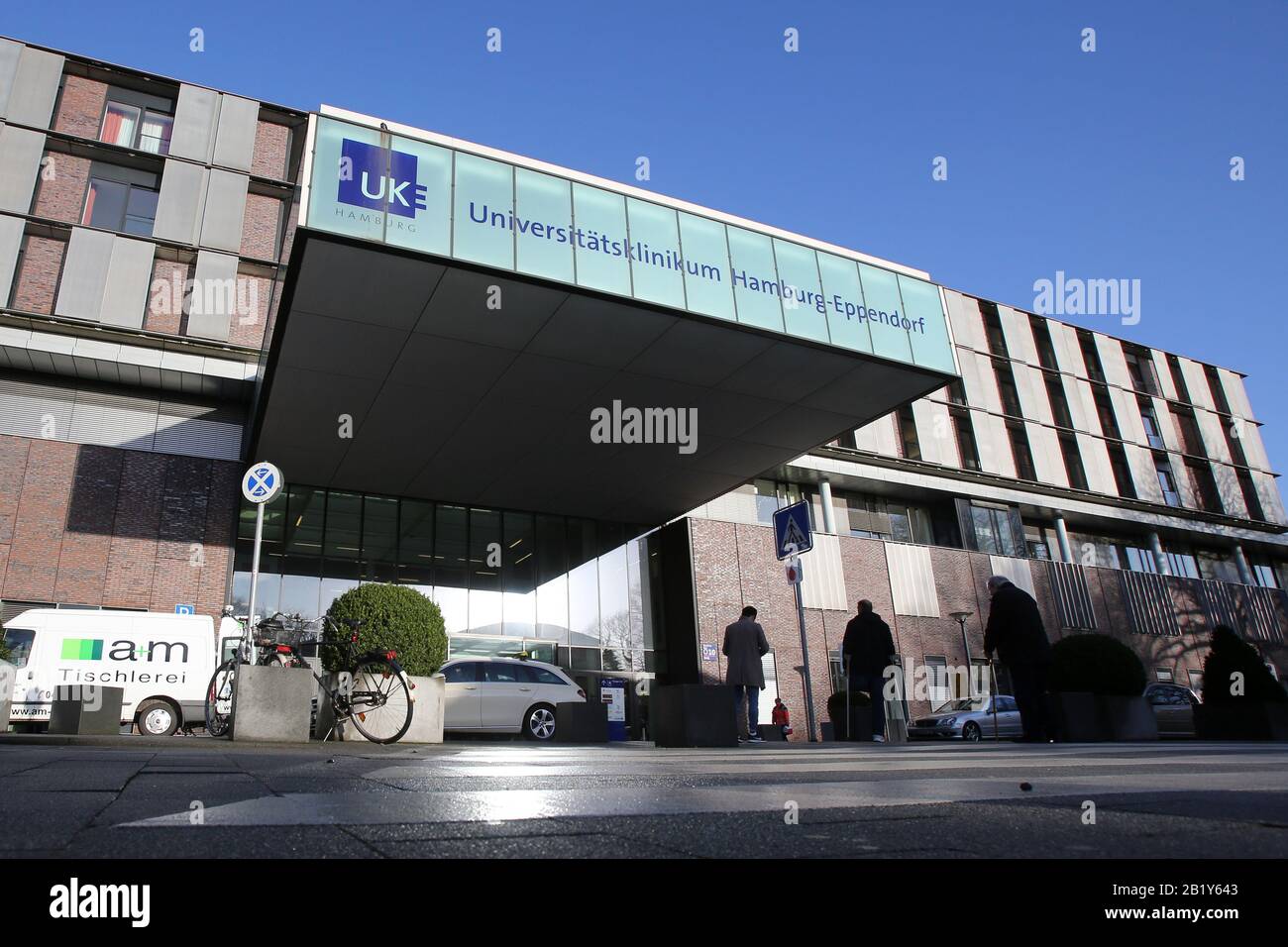 28 February 2020, Hamburg: A general view of the University Medical Center Hamburg-Eppendorf, where the first confirmed case of the coronavirus in Hamburg is working in the paediatrics department at the hospital. Photo: Bodo Marks/dpa Stock Photo