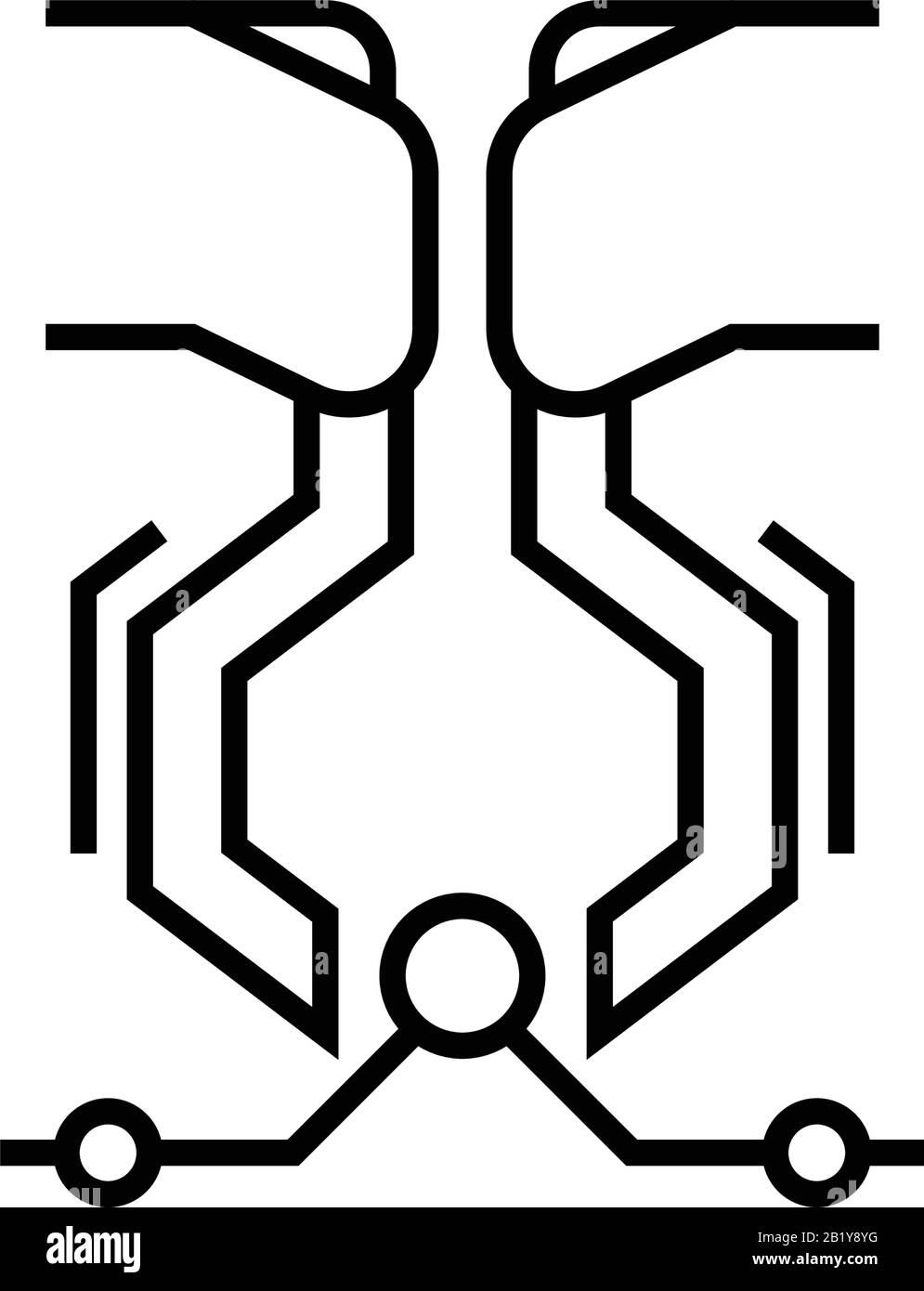 Machinery line icon, concept sign, outline vector illustration, linear ...