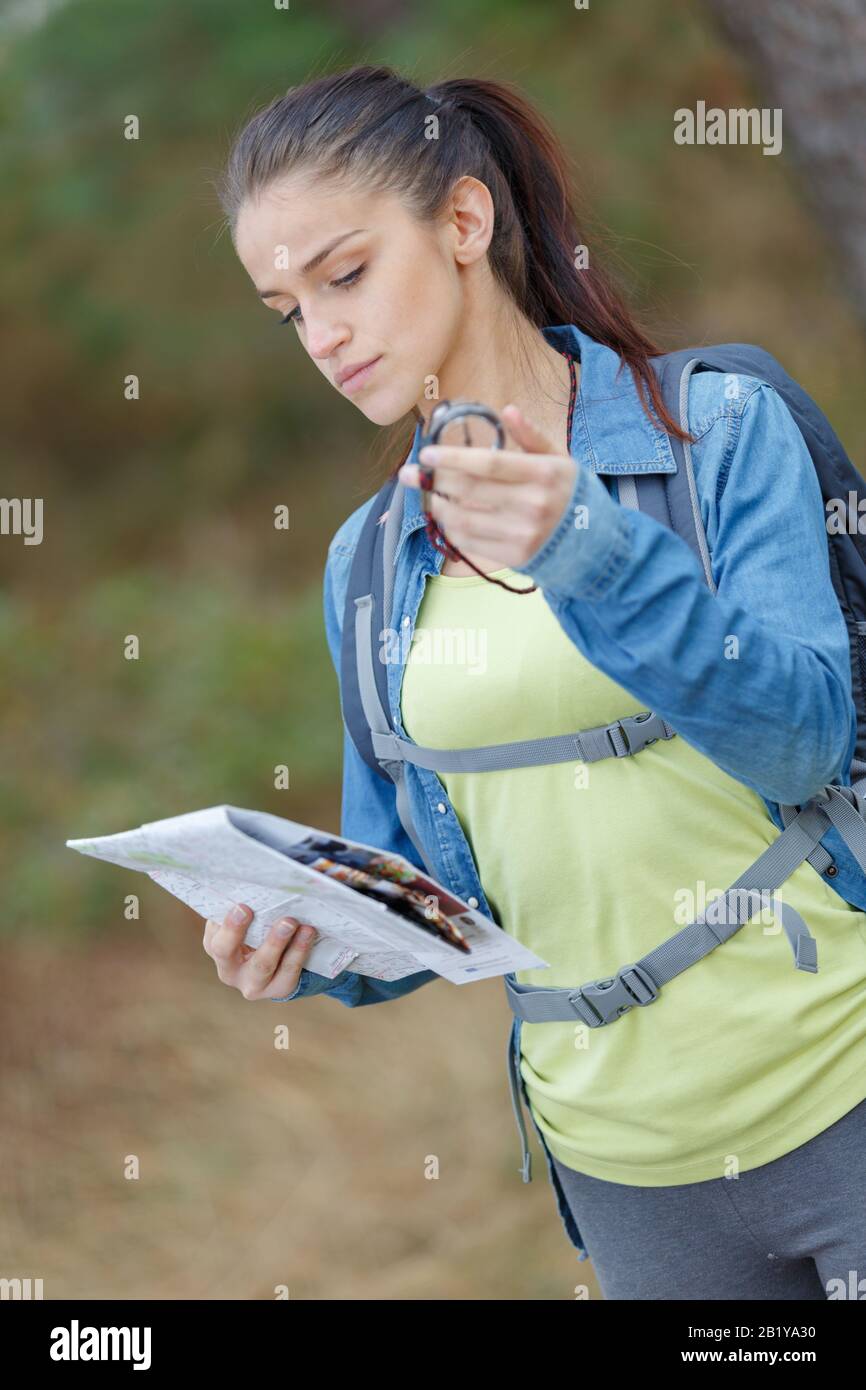 portrait of successful woman hiker Stock Photo - Alamy