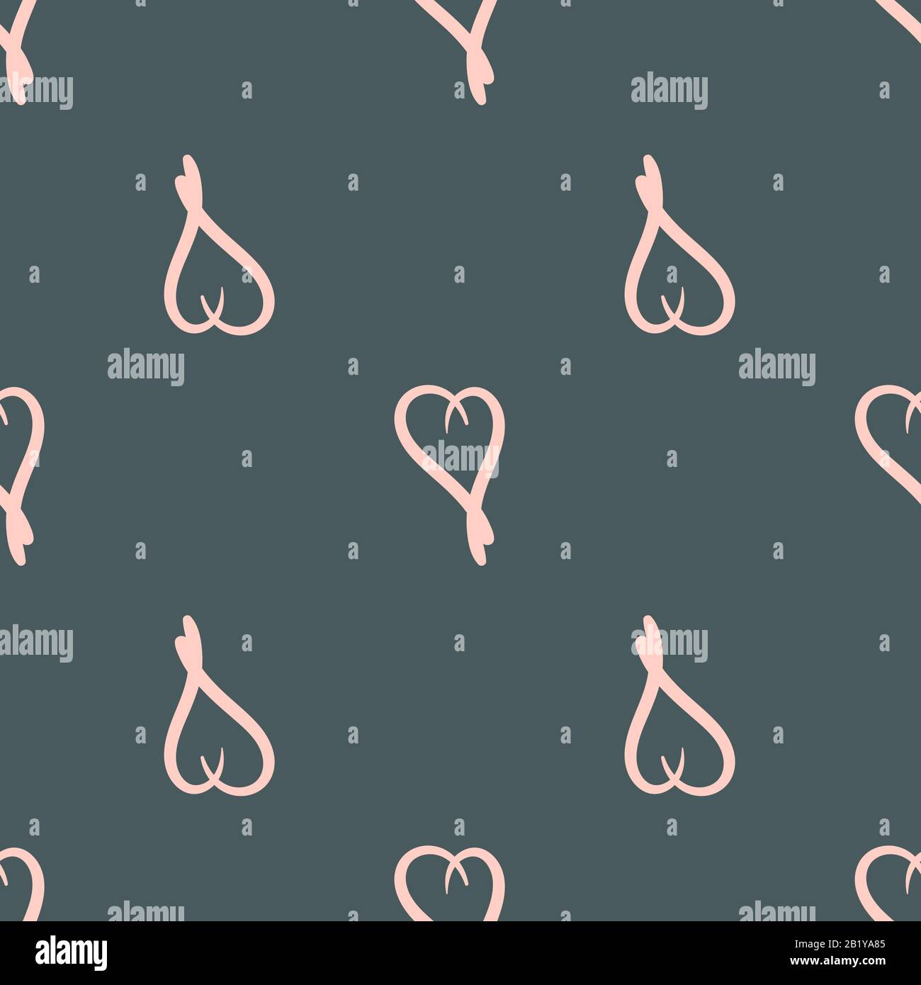 Seamless stylish pattern with pastel hand drawn hearts. Vector ...