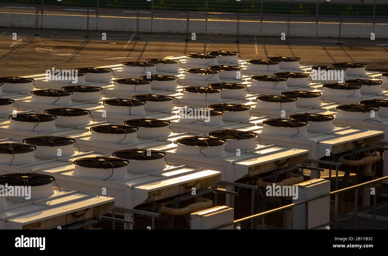 many large industrial air conditioner. compressor machine part of air