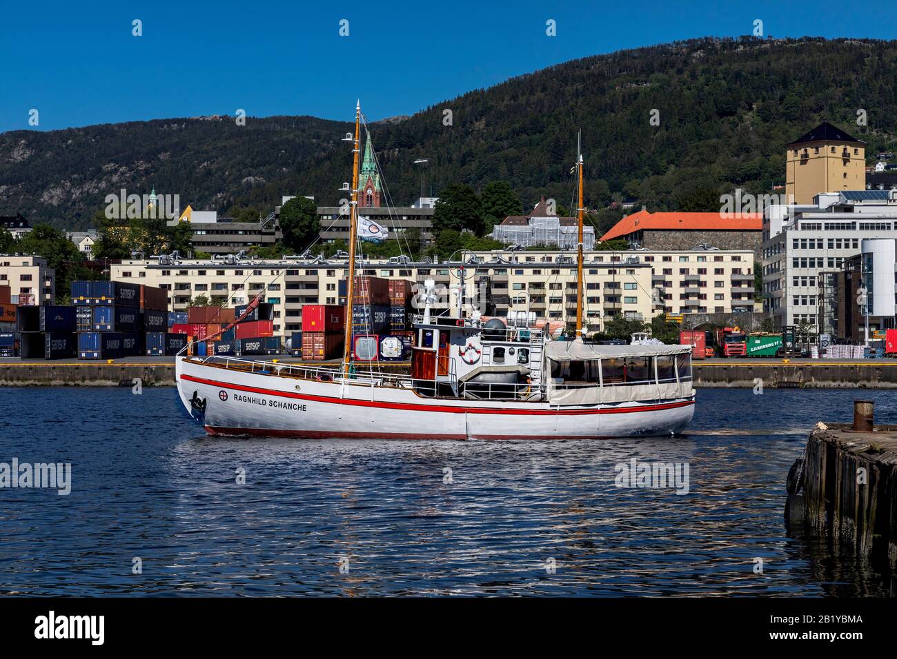 Veteran SAR vessel RS47 Ragnhild Schanche (built 1938), now a pleasure craft. In Damsgaardsundet, port of Bergen, Norway Stock Photo