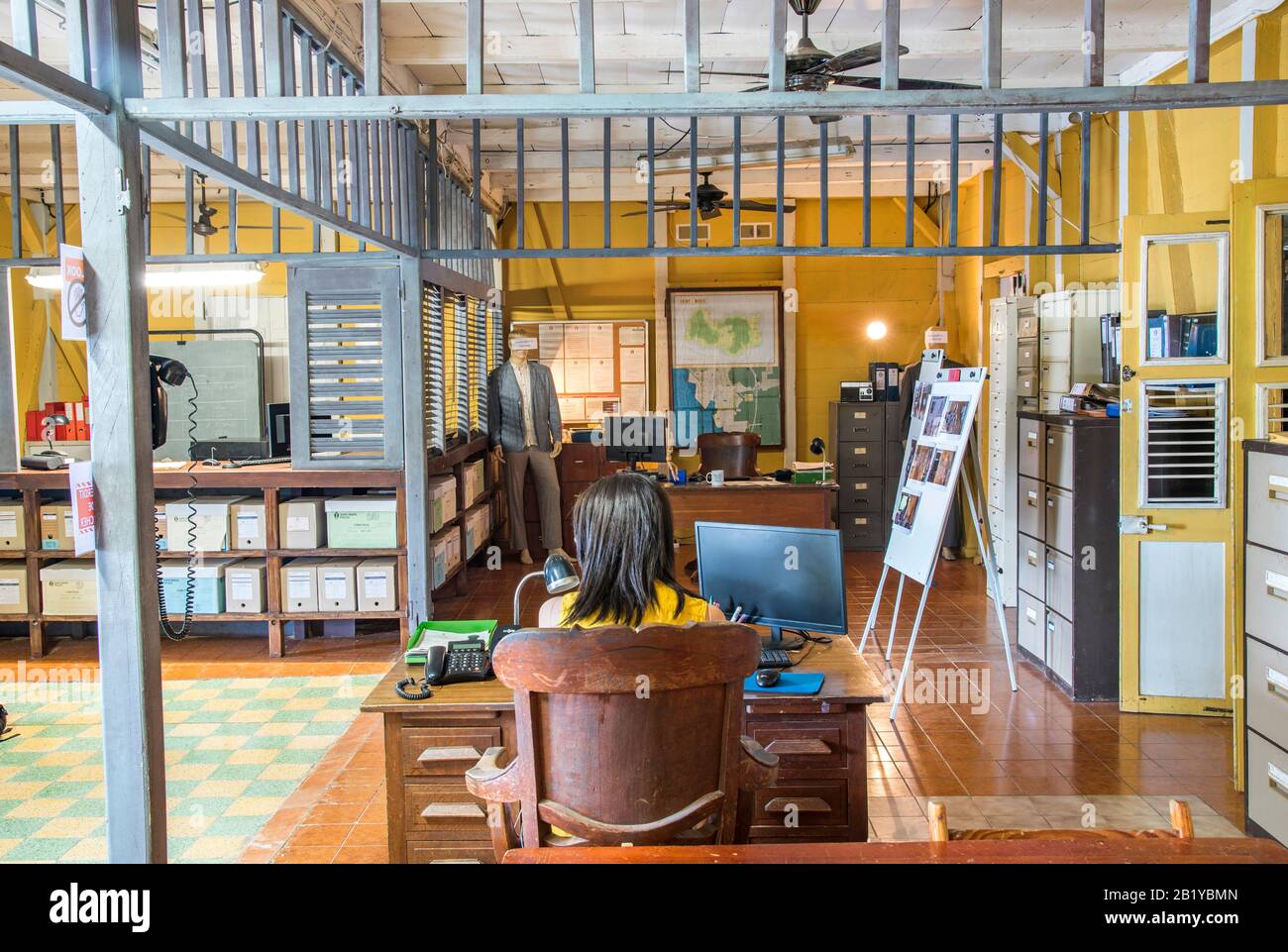 Death in Paradise 'police station' set, Deshaies, Guadeloupe Stock Photo