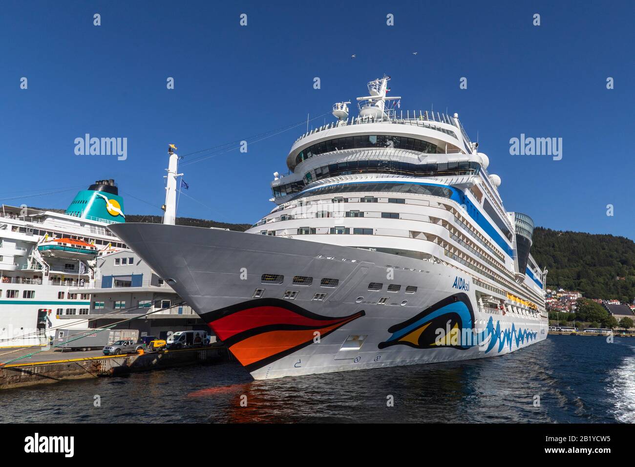 Cruise Ship Aidasol At Skoltegrunnskaien Terminal In The Port Of Bergen Norway Stock Photo Alamy