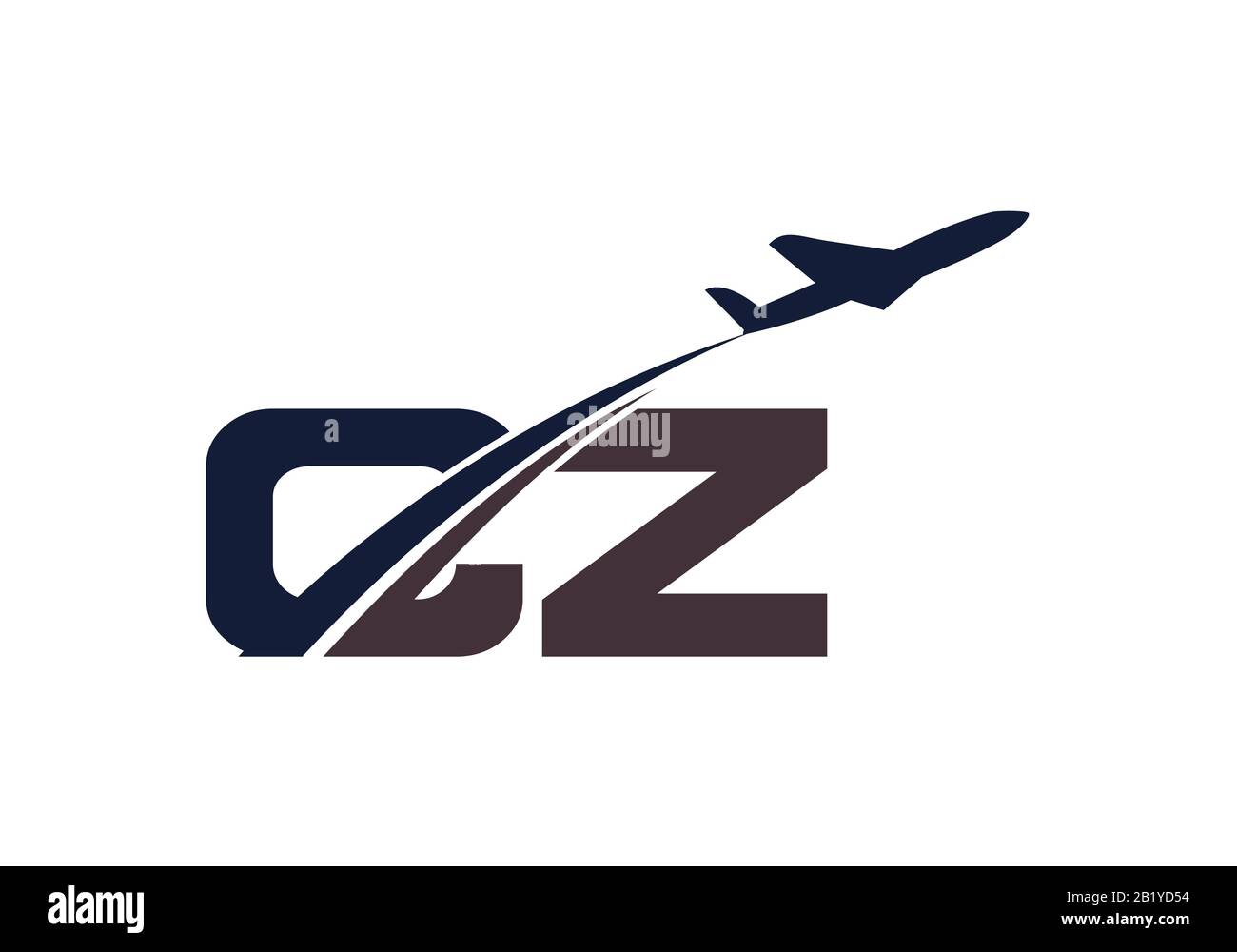 Initial Letter C and  Z with Aviation Logo Design, Air, Airline, Airplane and Travel Logo template. Stock Vector