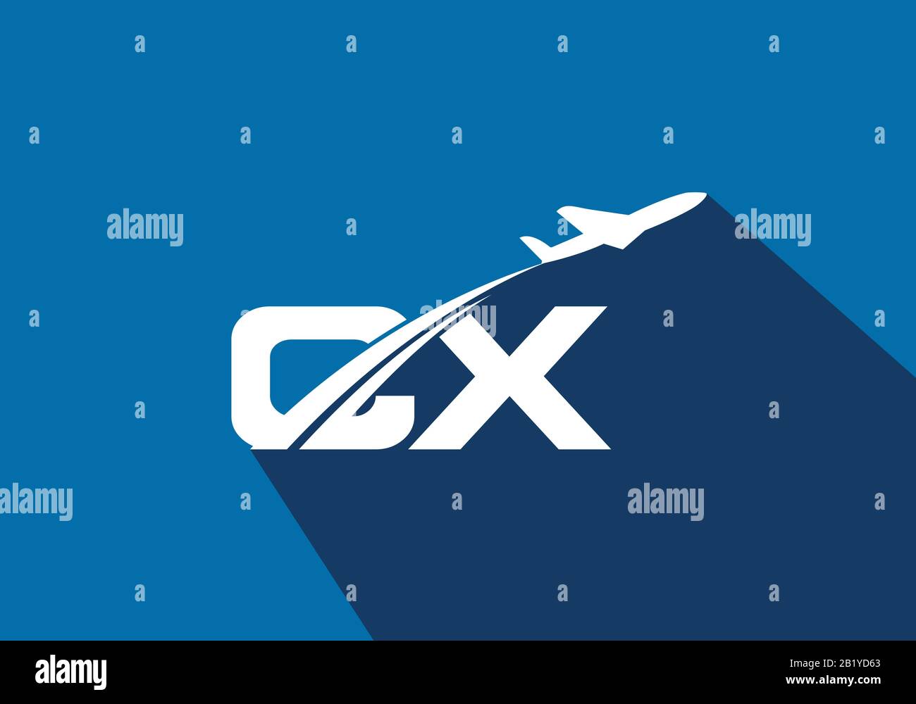 Initial Letter C and X  with Aviation Logo Design, Air, Airline, Airplane and Travel Logo template. Stock Vector