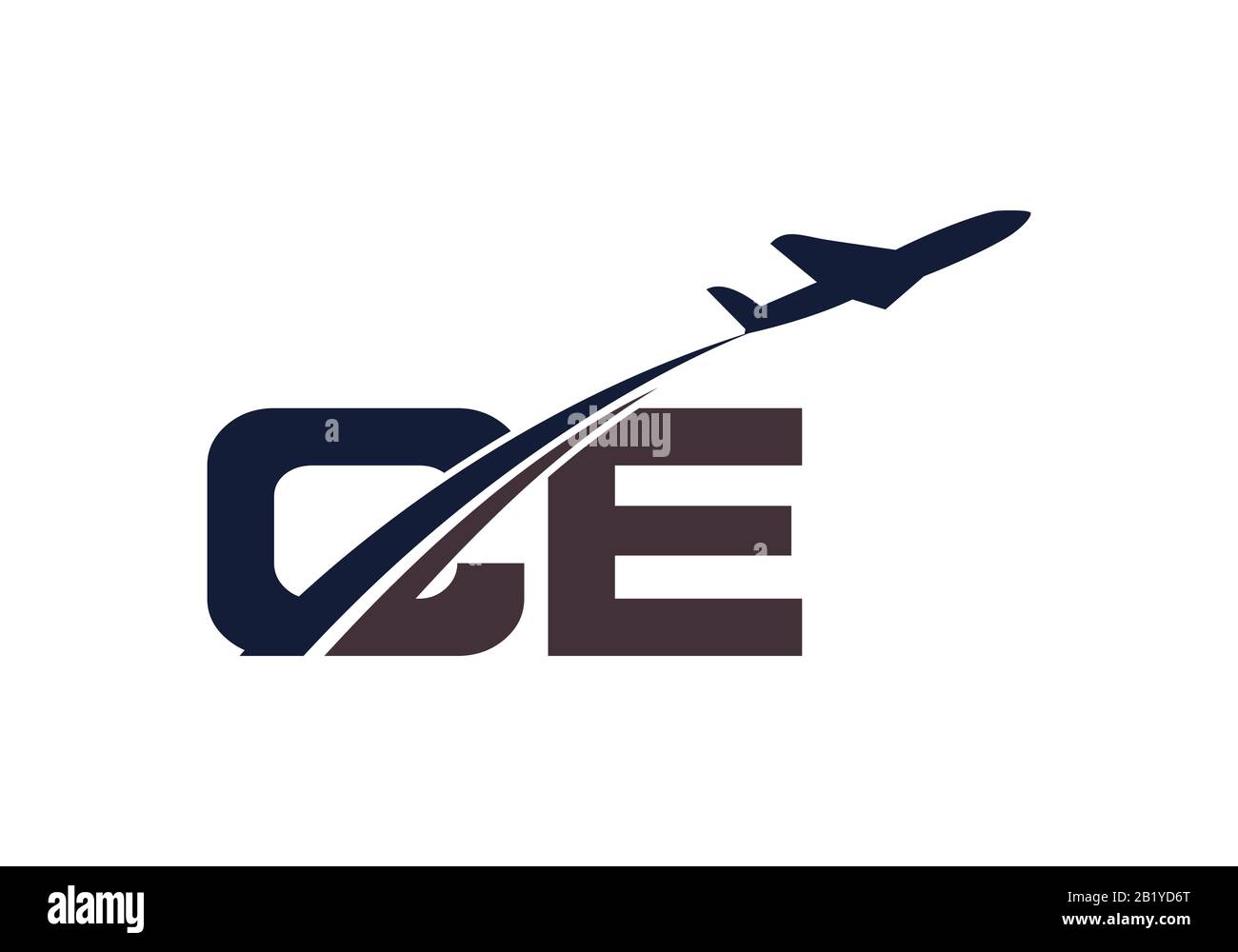 Initial Letter C and E  with Aviation Logo Design, Air, Airline, Airplane and Travel Logo template. Stock Vector