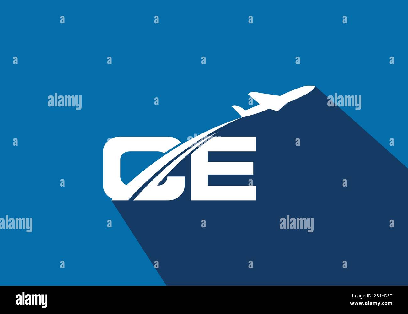 Initial Letter C and E  with Aviation Logo Design, Air, Airline, Airplane and Travel Logo template. Stock Vector