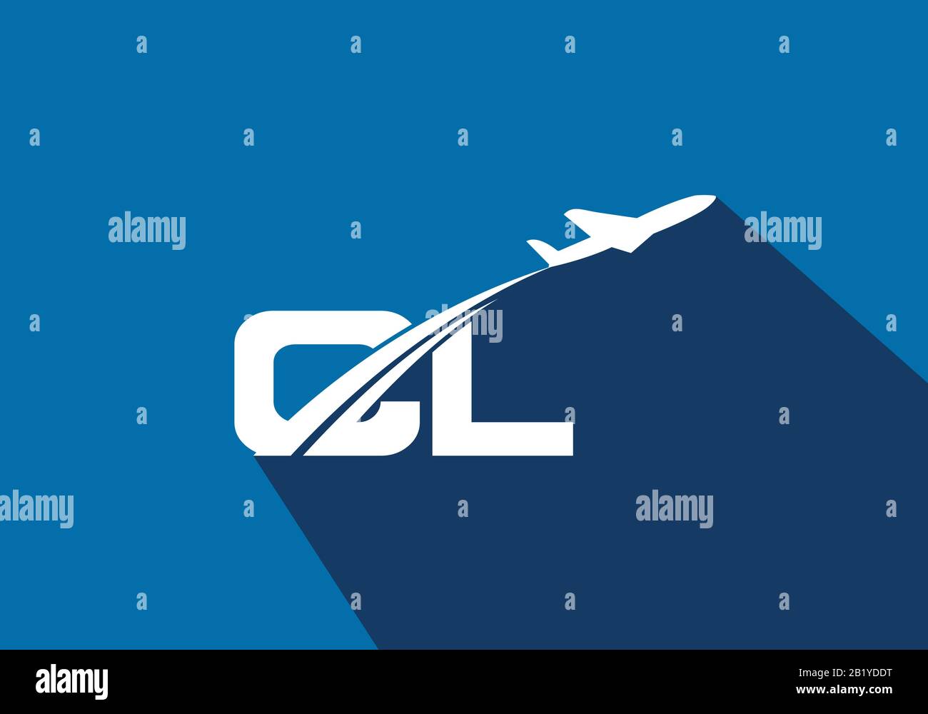 Initial Letter C and L  with Aviation Logo Design, Air, Airline, Airplane and Travel Logo template. Stock Vector