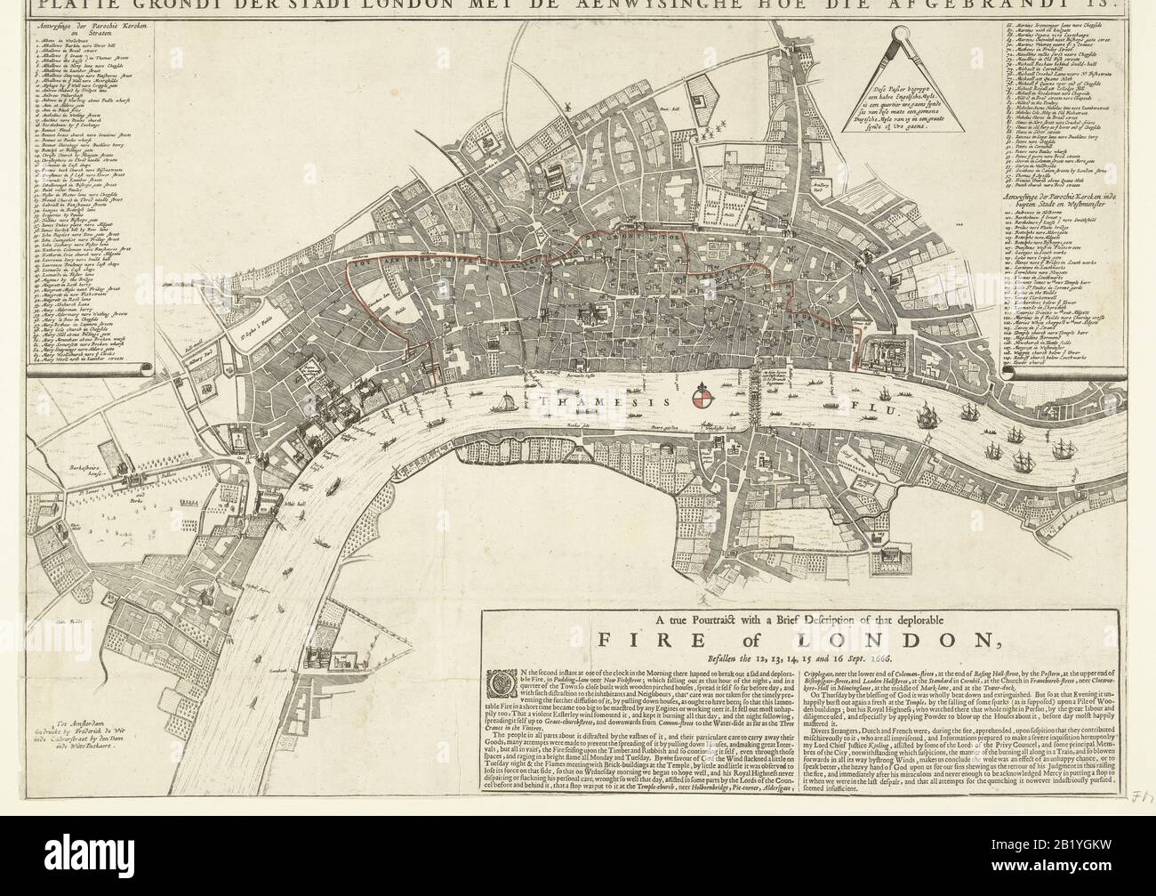 1666 London Fire Map