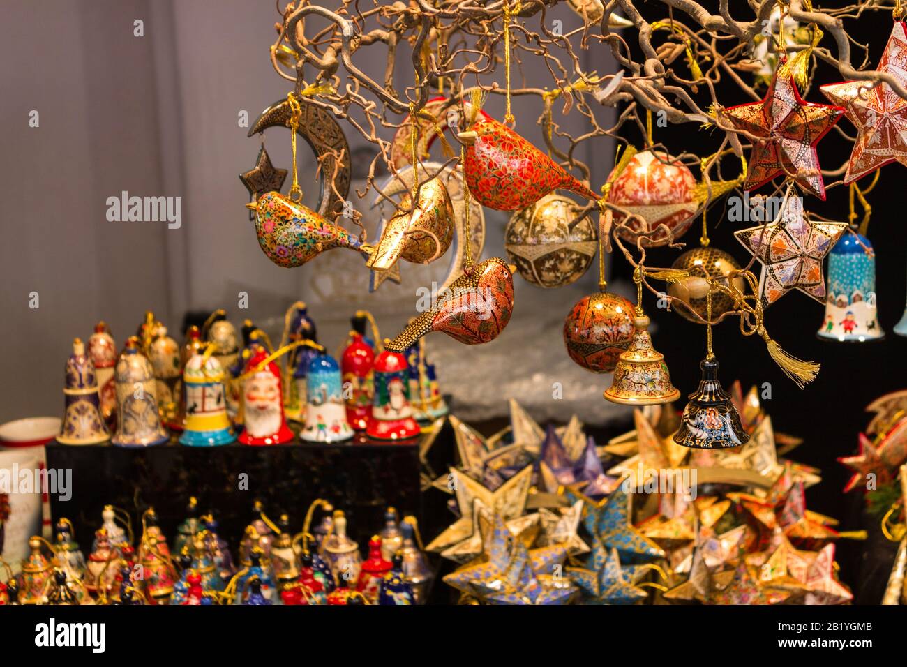 Austria, Tyrol, Innsbruck, christmas market stall Stock Photo