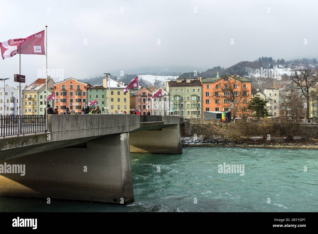 Austria, Innsbruck, Inn River Stock Photo