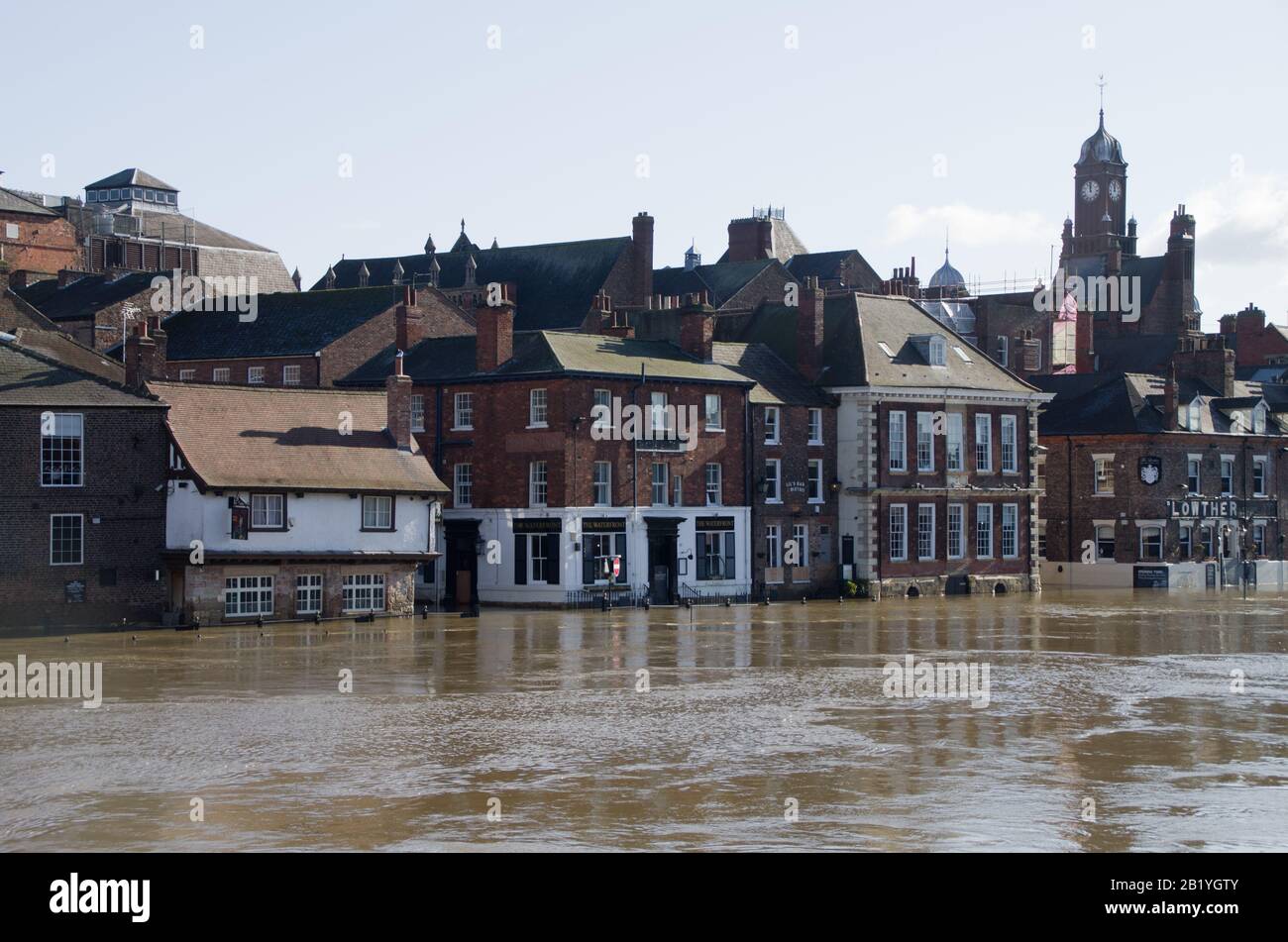 York flooding following Winter storms in 2020 Stock Photo