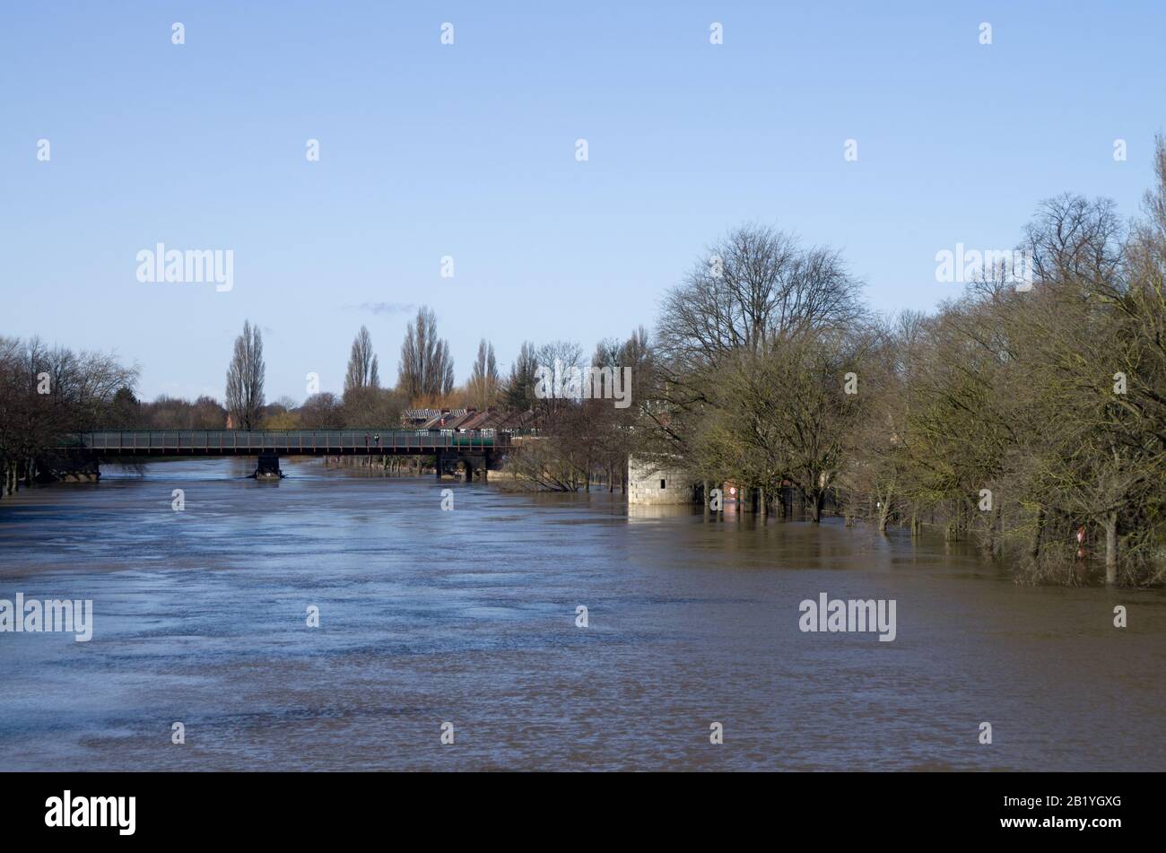 York winter flood 2020, from Lendal Bridge Stock Photo
