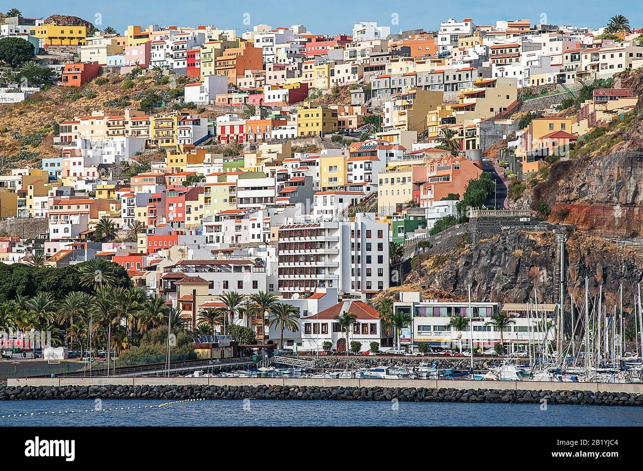 San Sebastian de la Gomera, Canary Islands  from ferry Stock Photo