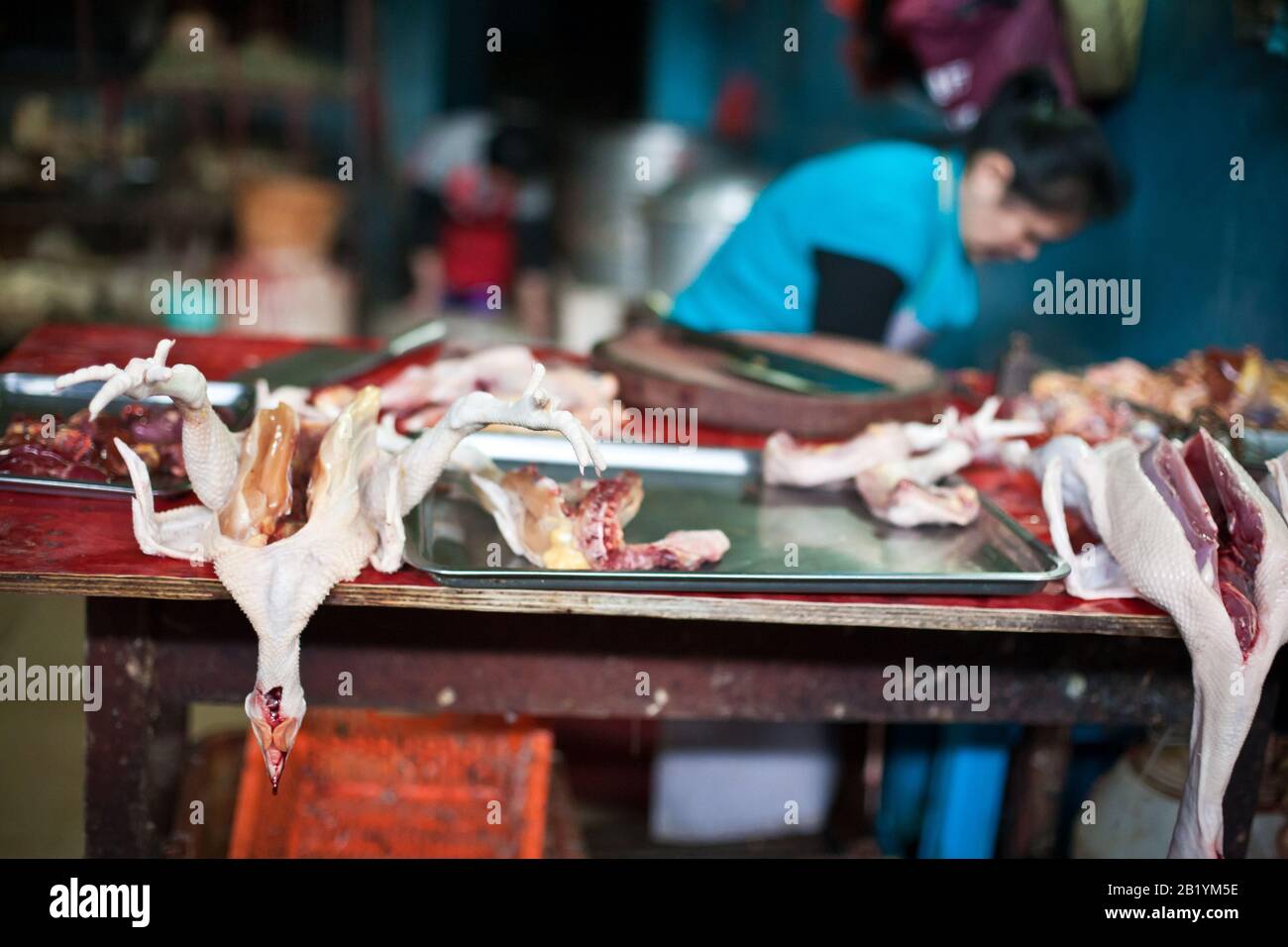 Open air food market in Guilin China Stock Photo