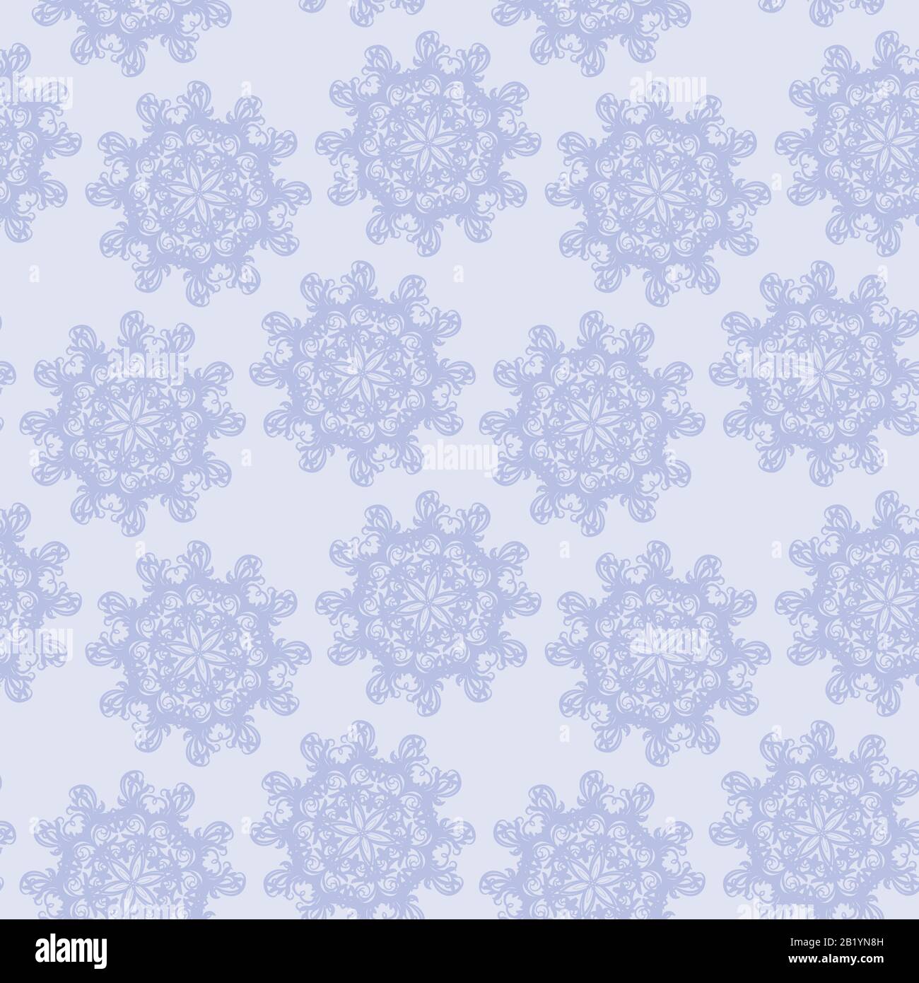 pastel blue mandalas seamless vector pattern Stock Vector