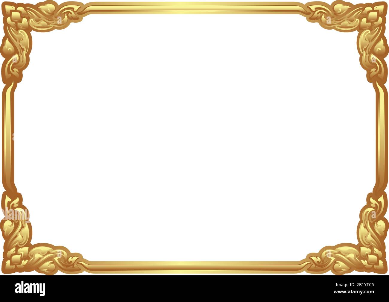 Download Horizontal Shine Golden Color Square Traditional Vintage Floral Design Border Frame Decorative Invitation Card Sign Printing Stock Vector Image Art Alamy