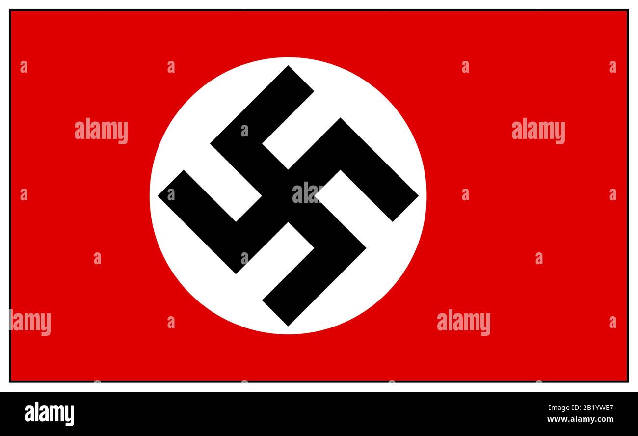 SWASTIKA EMBLEM The Parteiadler or Emblem of the Nationalsozialistische Deutsche Arbeiterpartei  known as the National Socialist (Nazi) Party It was used by the Nazi Party to symbolize German nationalistic pride. To Jews and other victims and enemies of Nazi Germany, it became a symbol of antisemitism and terror Stock Photo