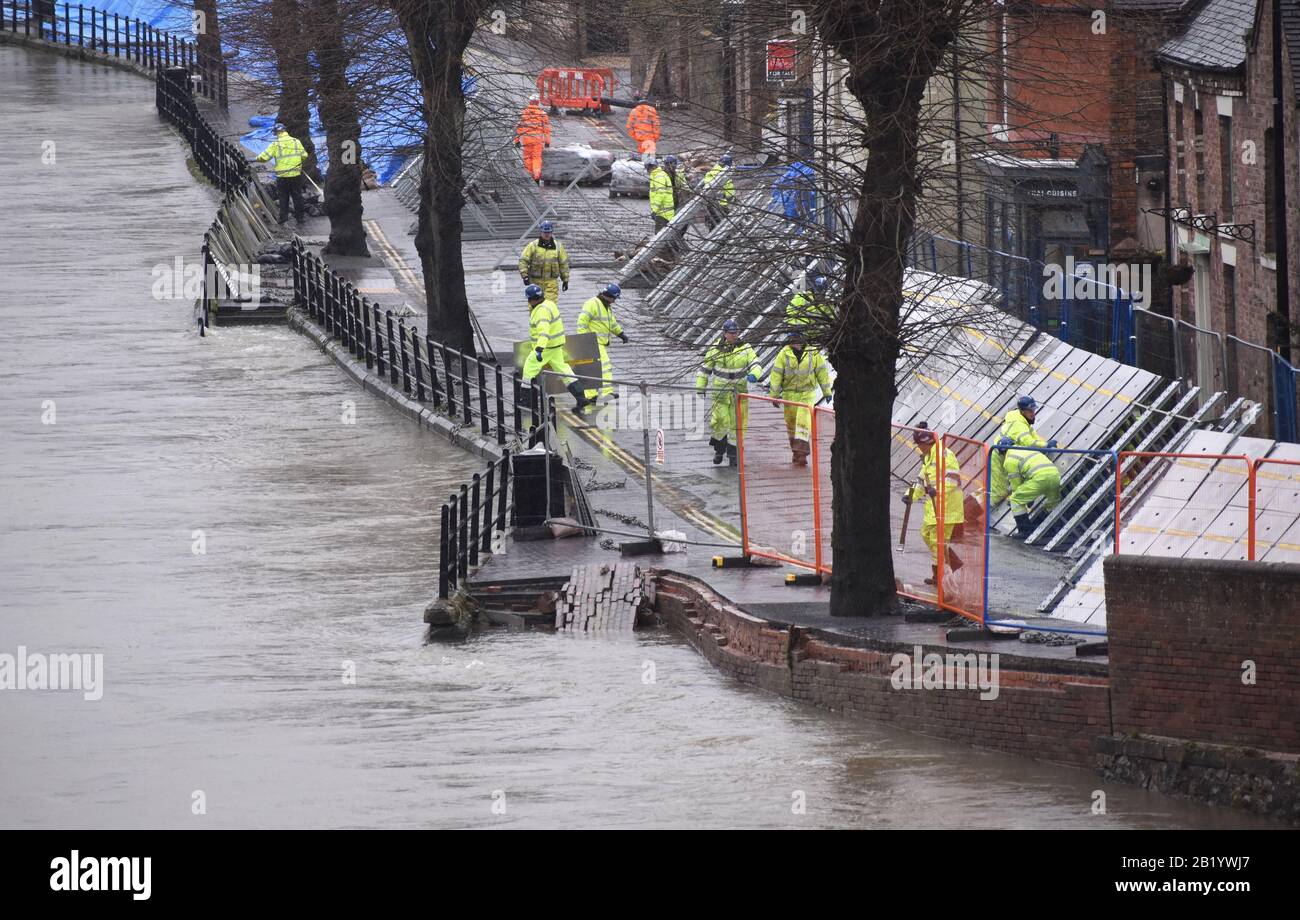 Temporary flood barriers on wharfage hi-res stock photography and ...
