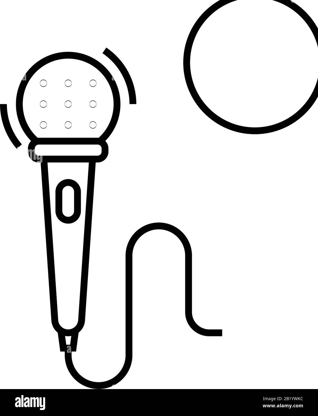 Microphone line icon, concept sign, outline vector illustration, linear ...