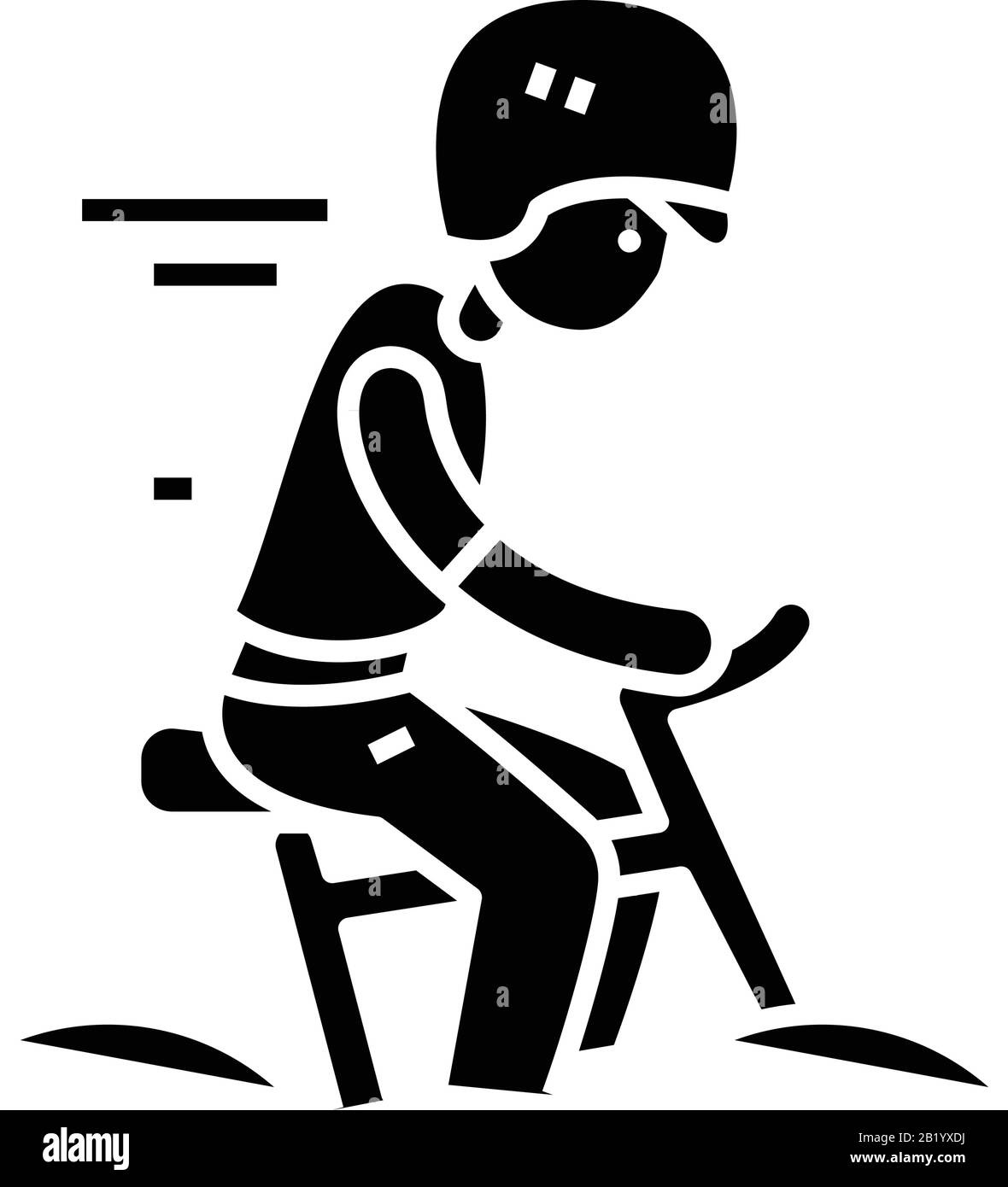 Cyclist black icon, concept illustration, vector flat symbol, glyph sign. Stock Vector