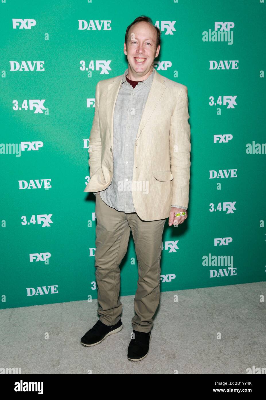 Los Angeles, CA - Feb 27, 2020: Evan Arnold attends the premiere of FXX's 'Dave' at Directors Guild Of America Stock Photo