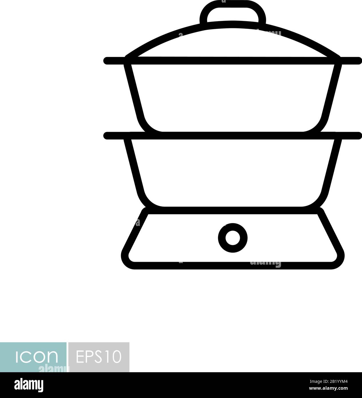 Double boiler vector icon. Kitchen appliance. Graph symbol for