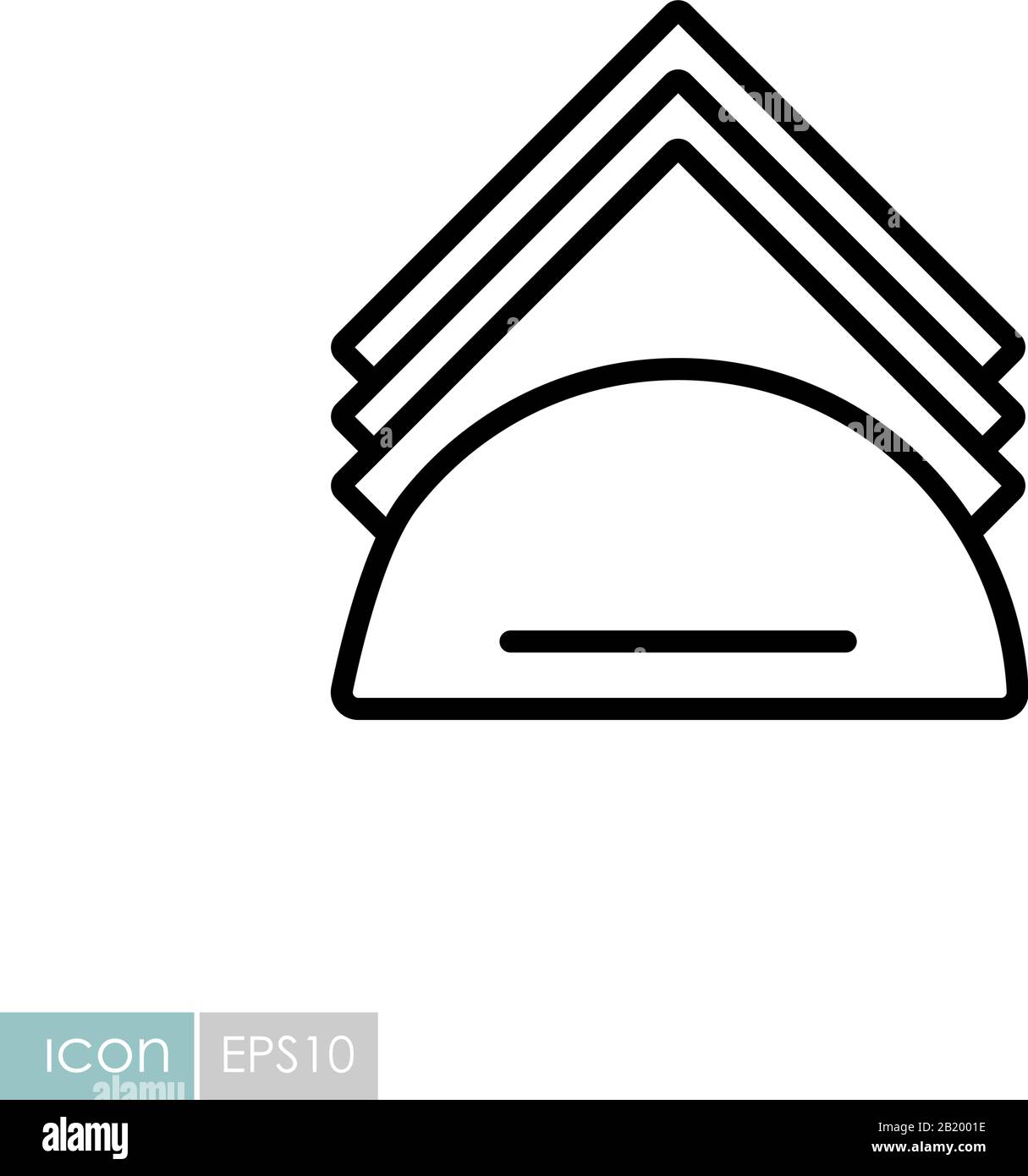 Napkins and napkin holder vector icon. Kitchen appliance. Graph symbol