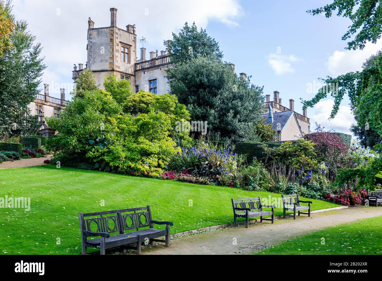 Sherborne 'New' Castle Gardens built in 1594 by Sir Walter Raleigh, Sherborne, Dorset, England, UK Stock Photo