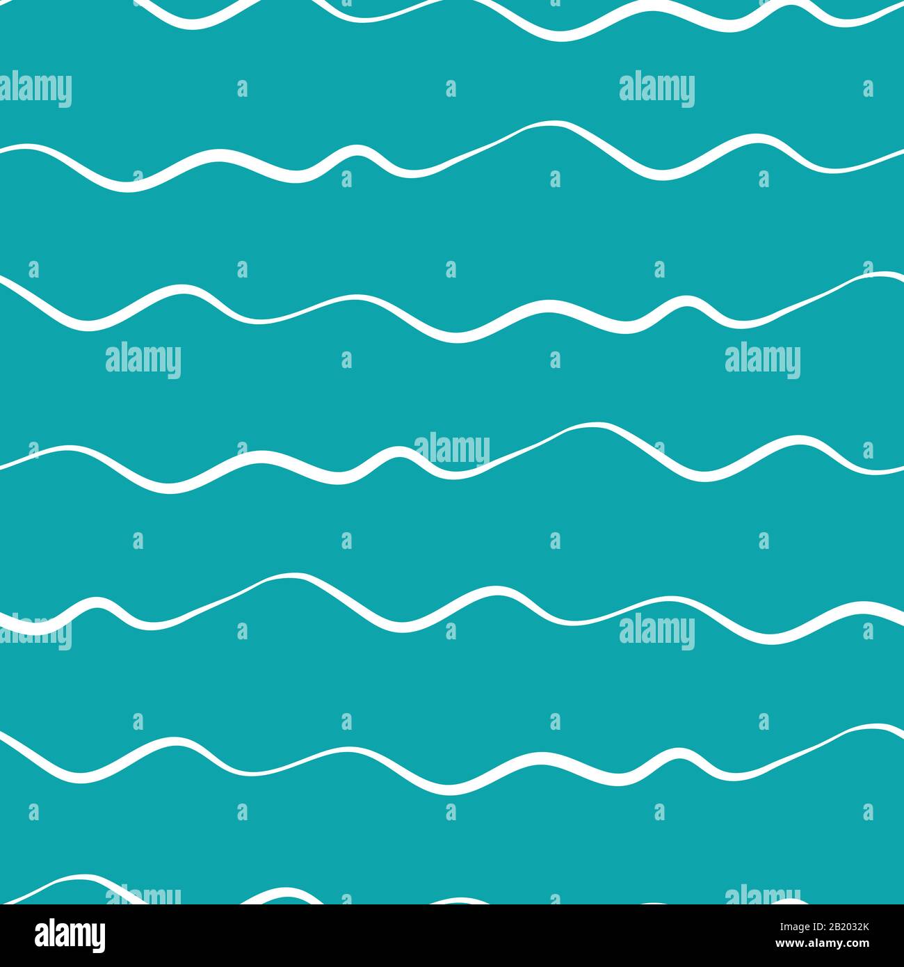 Wavy lines seamless vector pattern background. Thin hand drawn uneven ...