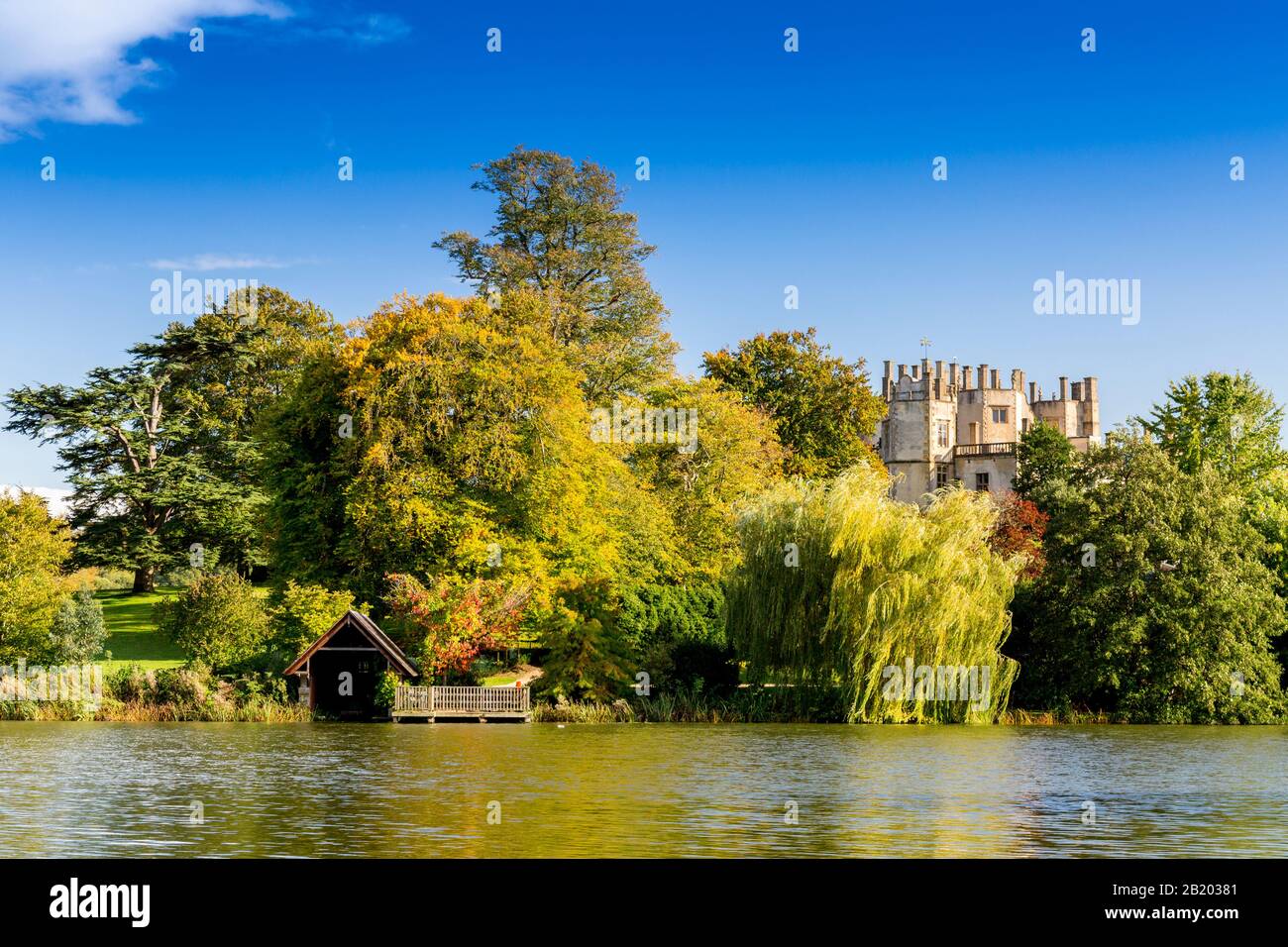 Sherborne 'New' Castle built 1594 by Sir Walter Raleigh viewed across